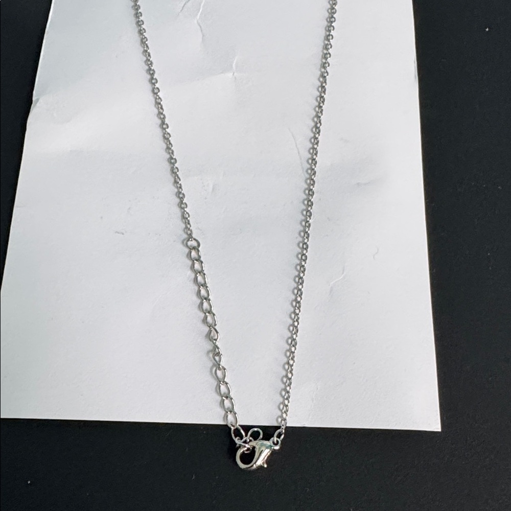 Silver Pendant Necklace with Initial 'R' - Picture 3 of 3